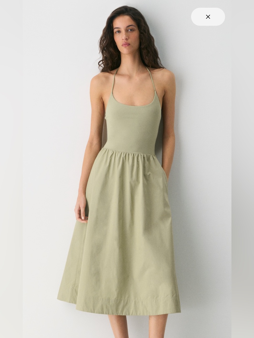 EUC Babaton Altura Poplin Contour Dress S in Martini Olive